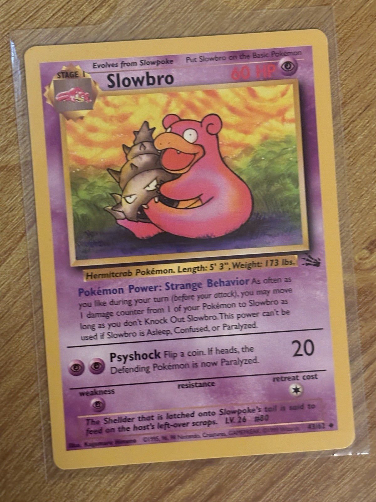 Pokemon fossile Slowbro 43/62 non comune illimitato quasi come nuovo