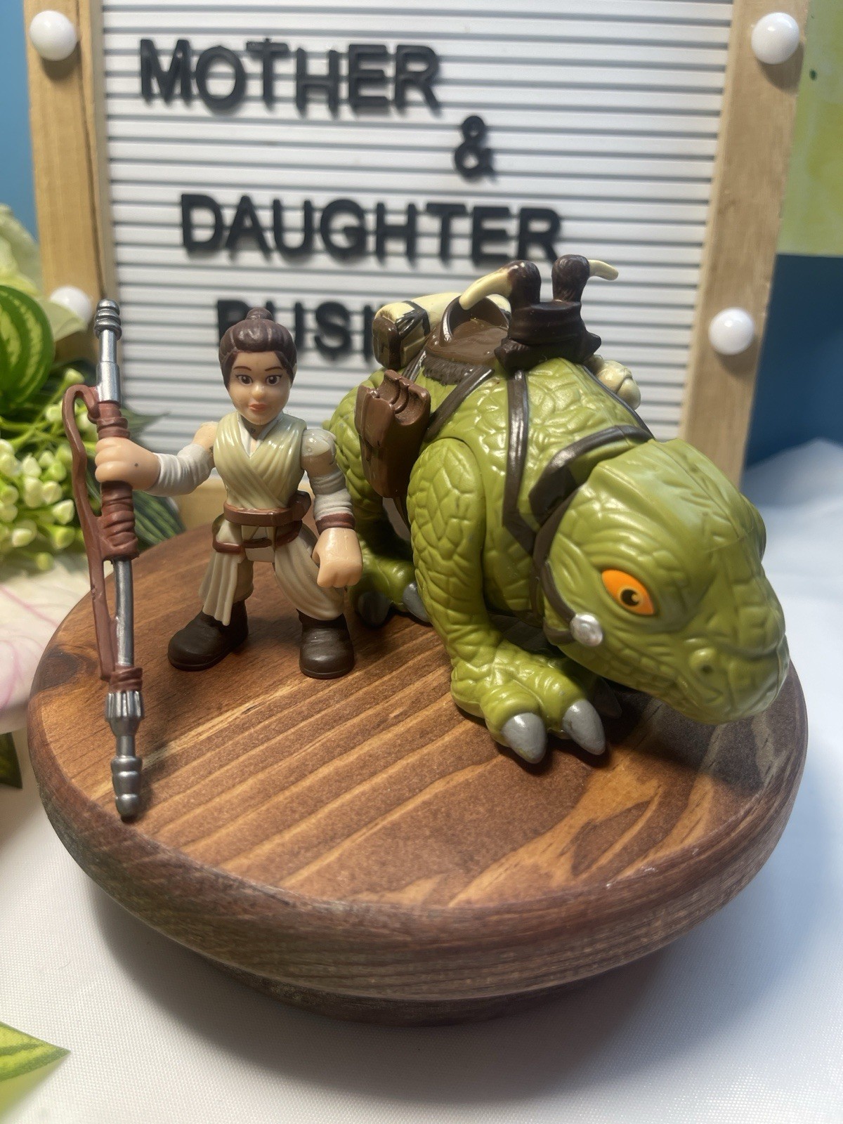 Star Wars Galactic Heroes Rey & Dewback Set di Figure Creature Hasbro