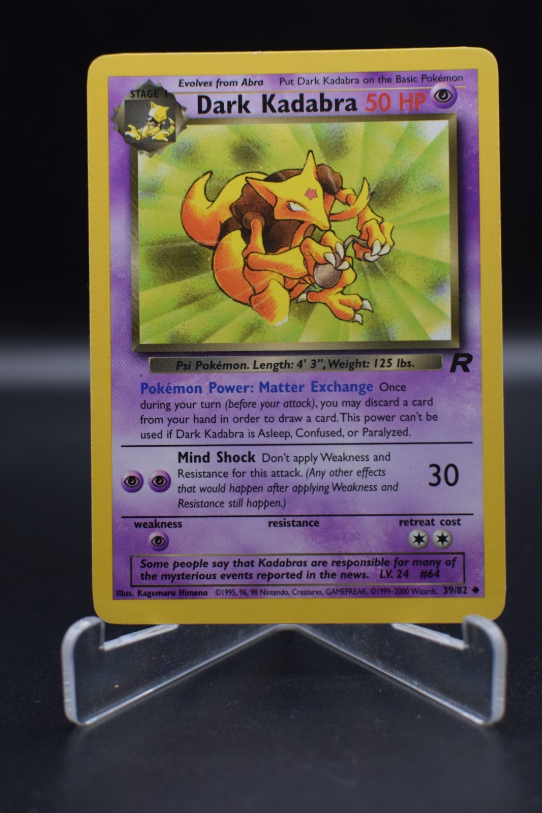 Dark Kadabra Uncommon Unlimited Team Rocket 39/82 MP