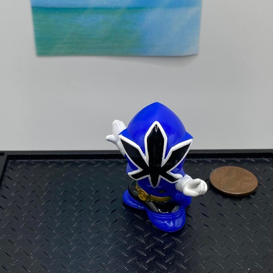 Power Rangers Samurai Blue Ranger Finger pupazzo figura Sentai Shinkenger Sofubi