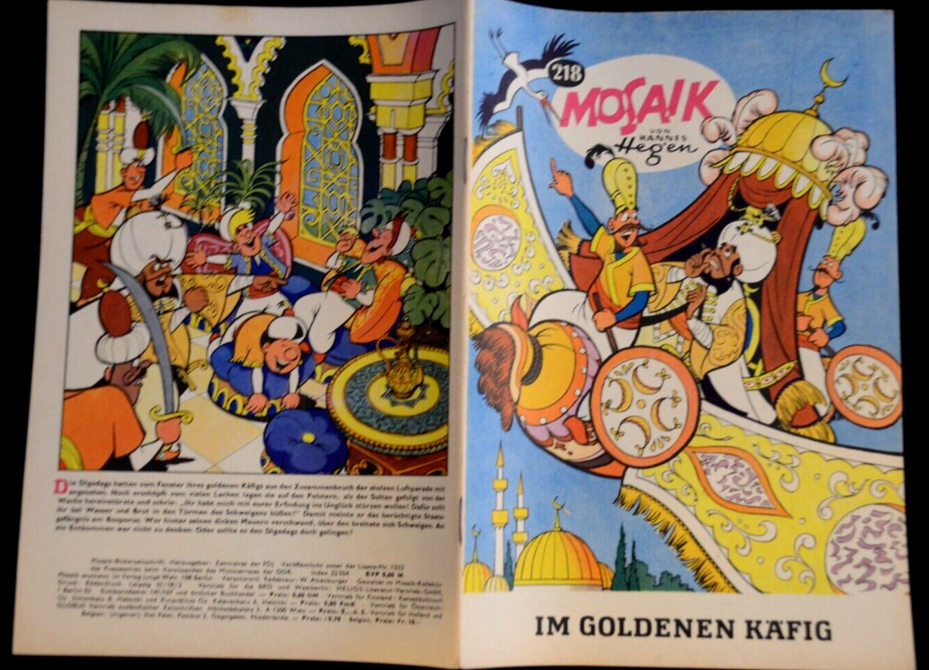 Originale MOSAIK Hannes Hegen Nr. 218 Nel Golden Cage DDR
