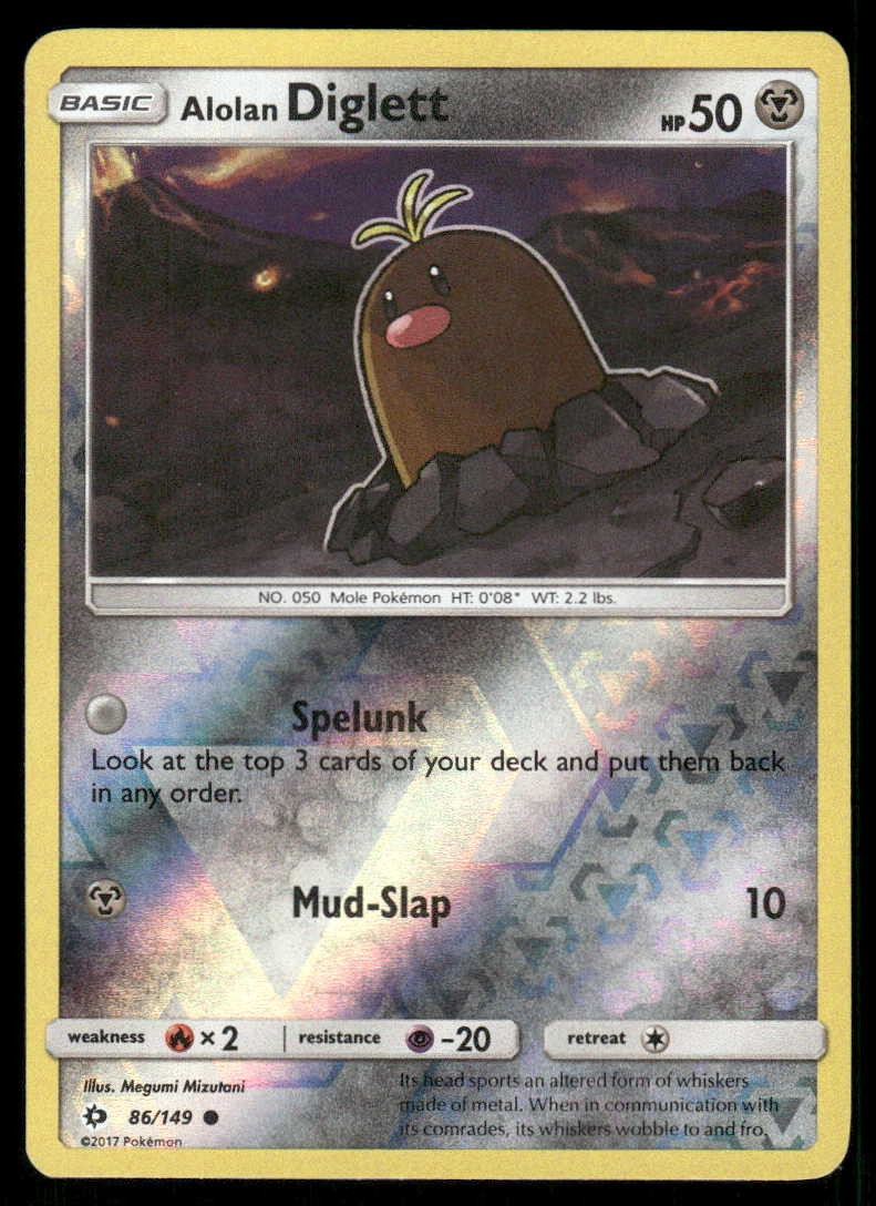 POKEMON ALOLAN DIGLETT SM SET BASE 86/149 REVERSE HOLO C LP