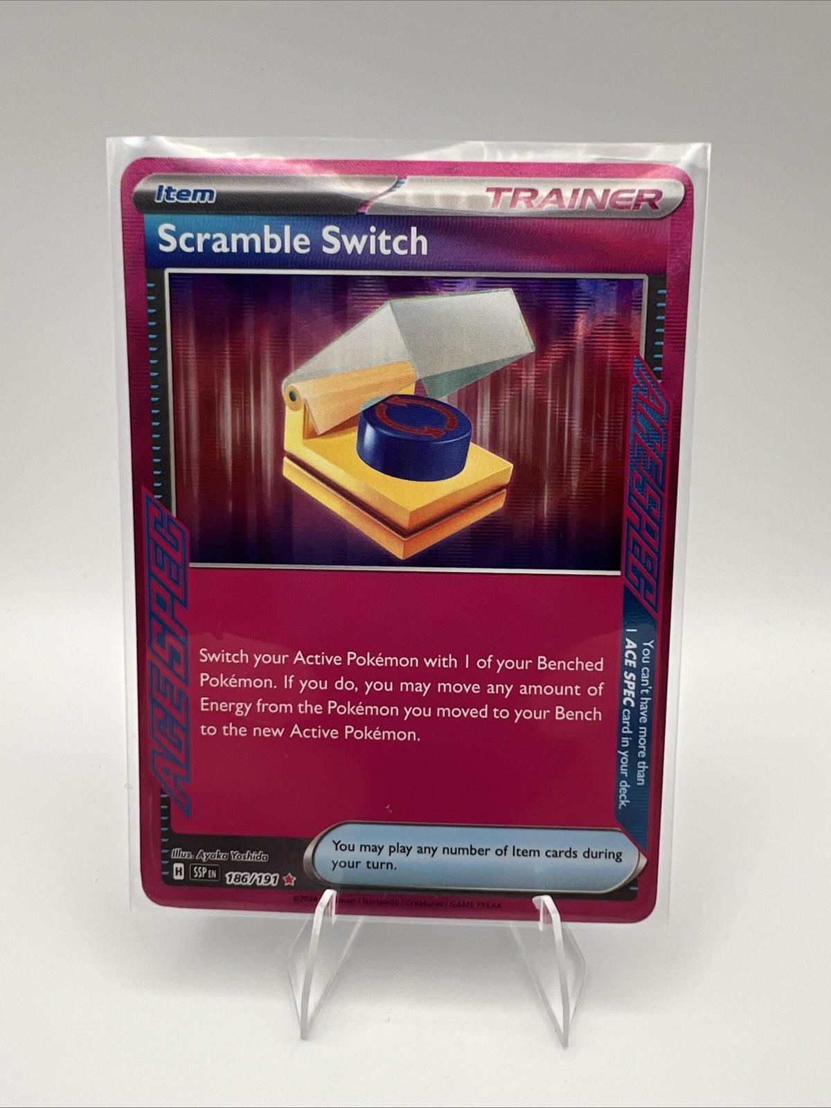 Carta Allenatore Pokémon TCG Scramble Switch Asso Spec 186/191 Scintille Urgenti NM