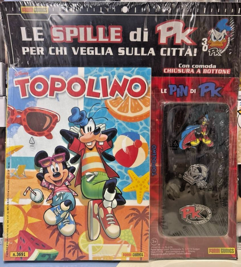 TOPOLINO 3691 + SPILLE DI PK 30TH - DISNEY ITALIA PANINI COMICS