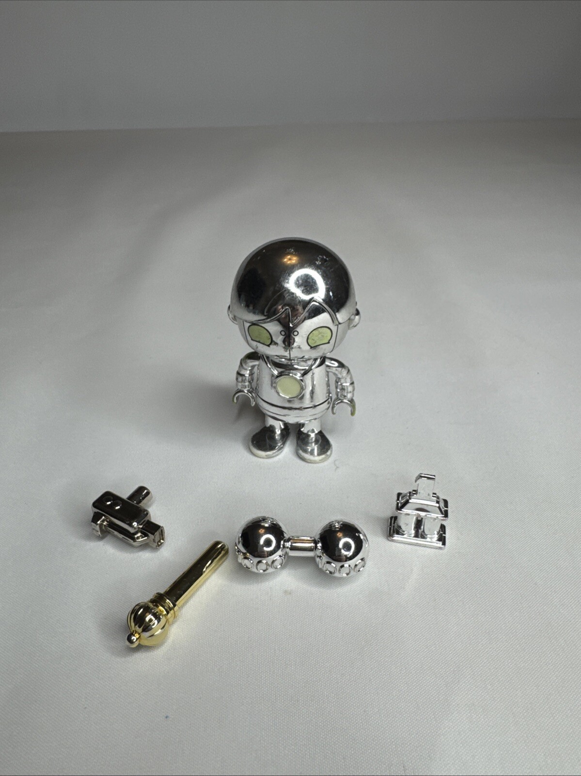 Ryan's World Mystery Figure 3” Silver Glow In The Dark Robo Ryan  EUC Loose