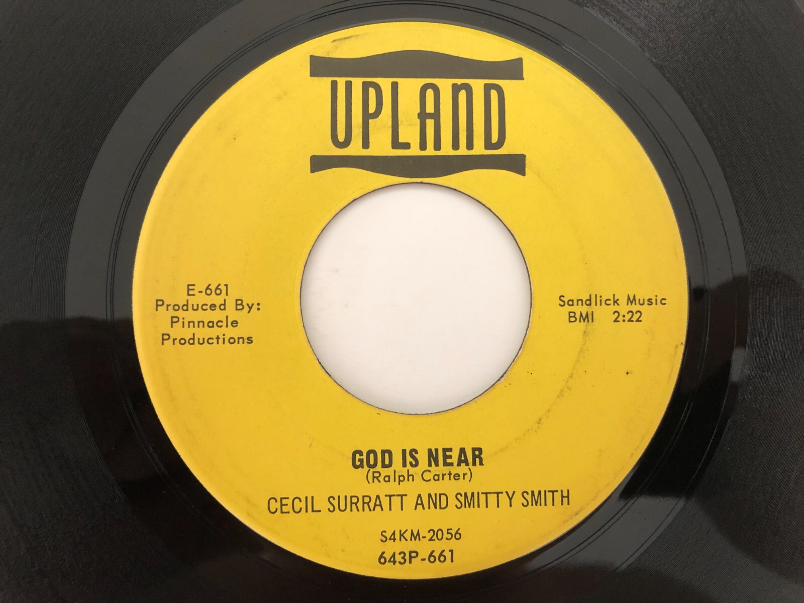 Country Gospel 45 CECIL SURRATT & SMITTY SMITH God Is Near UPLAND hear