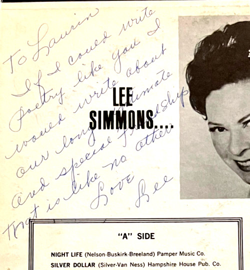 LEE SIMMONS Sings Night Life at the Buggy Whip - Traction's Records - Signed