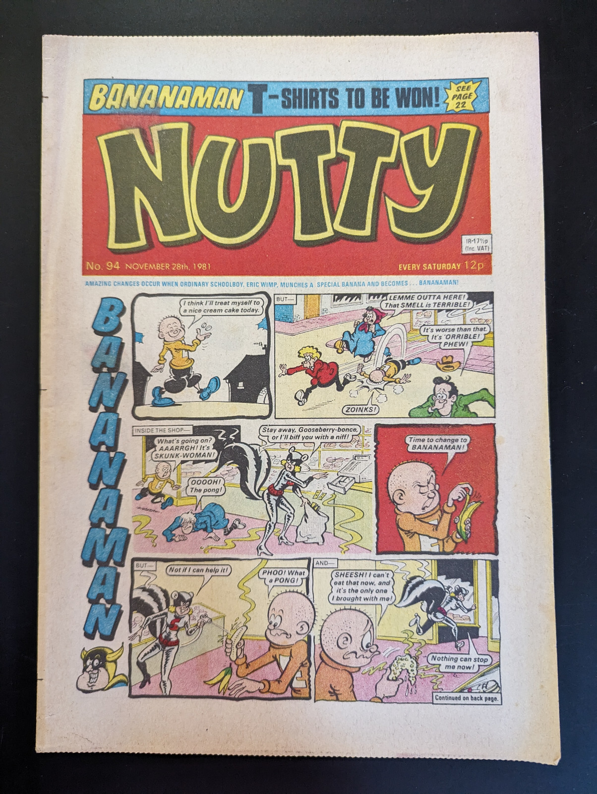Nutty Comic No 94, November 28th 1981, Bananaman.