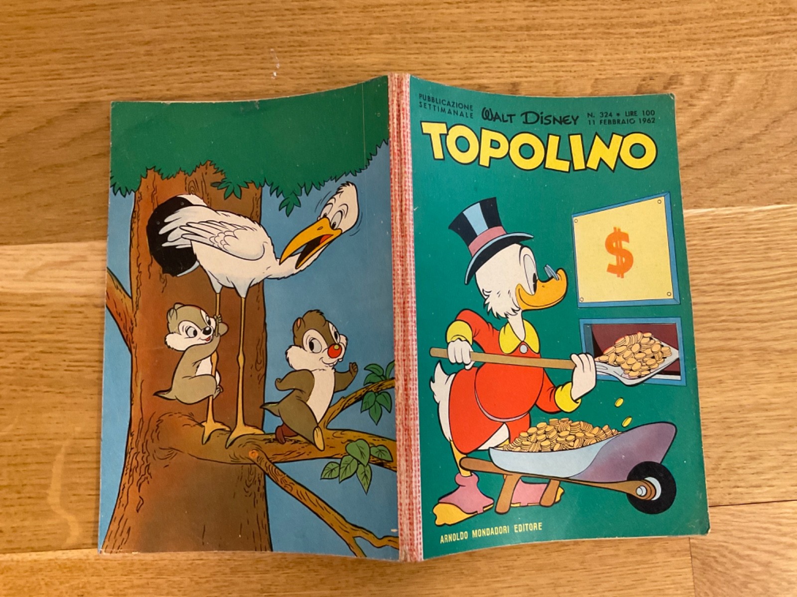 TOPOLINO LIBRETTO N.324 MONDADORI DISNEY 1962 SI BOLLINO, NO FIGURINE