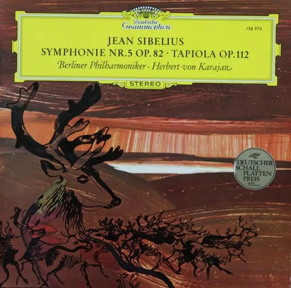 LP Jean Sibelius Symphonie No. 5 Op. 82/Tapiola Op. 112 Near Mint Tedesco