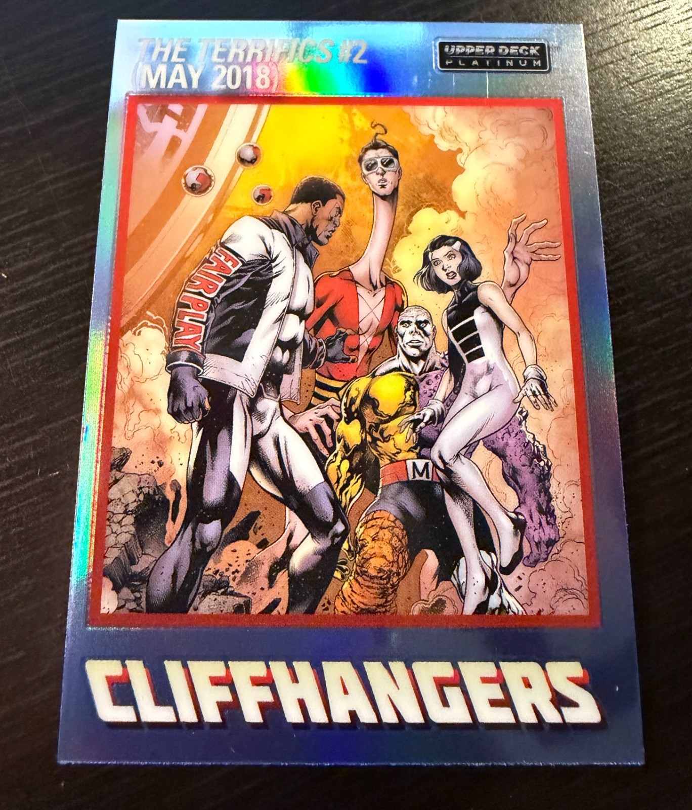 2026 UPPER DECK PLATINUM DC THE TERRIFICS CLIFFHANGERS RIFRATTORE ARCOBALENO #CS17