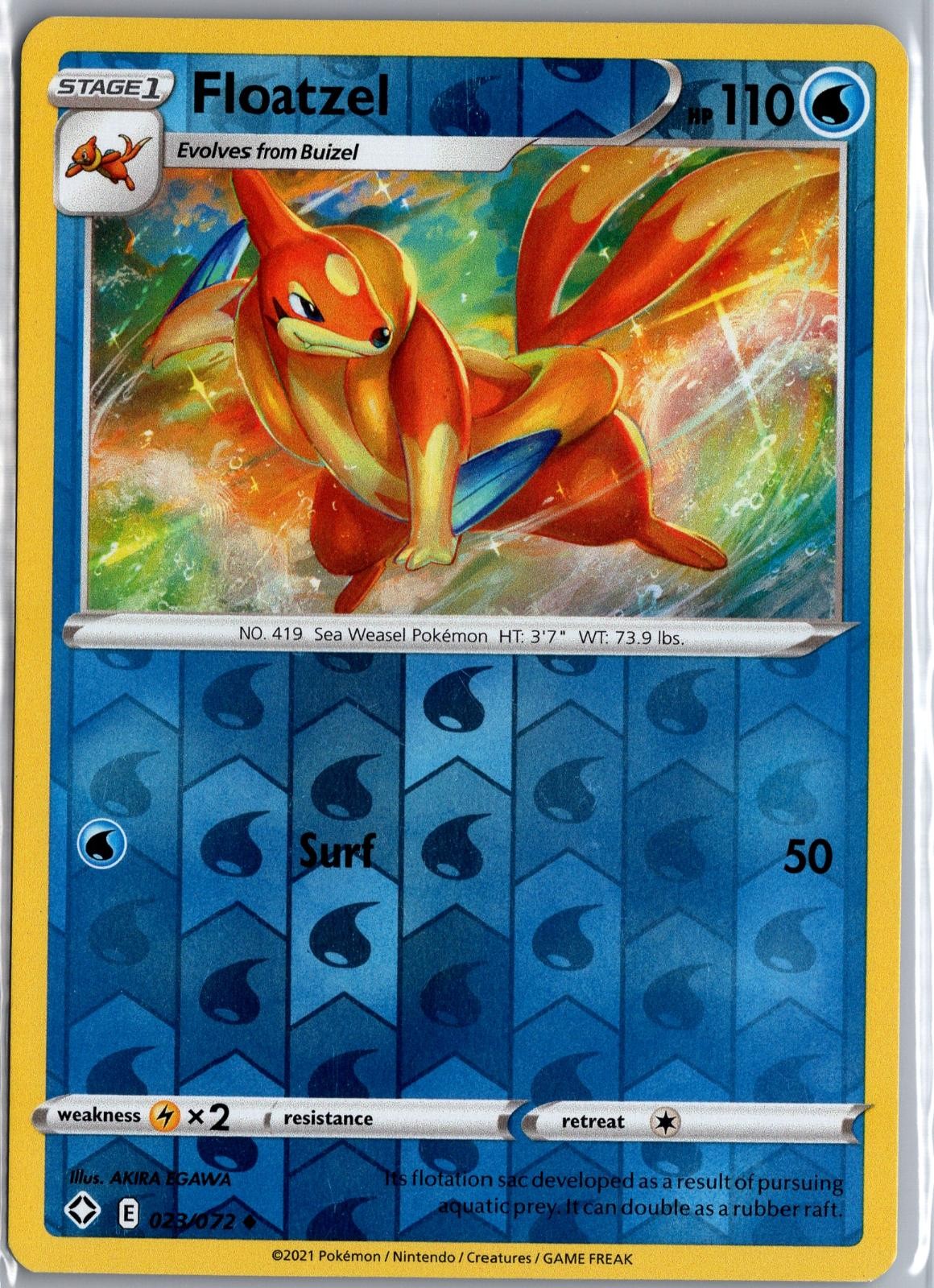 Floatzel 023/072 Pokemon Destino Lucente Non Comune Giocato Moderatamente