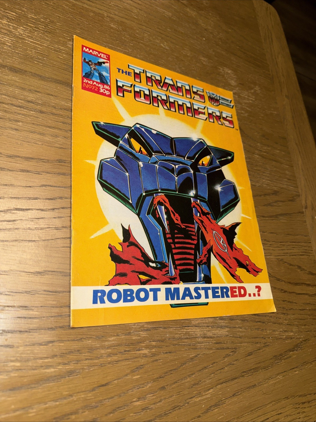 TRANSFORMERS G1 BRITISH WEEKLY #72 MARVEL UK COMIC 1986