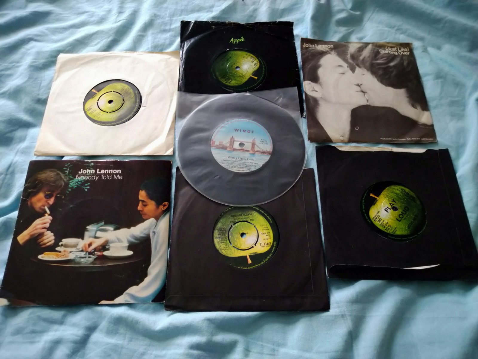 7 Ex Beatles Vinyl Singles Lennon McCartney Harrison Ono Wings Imagine 