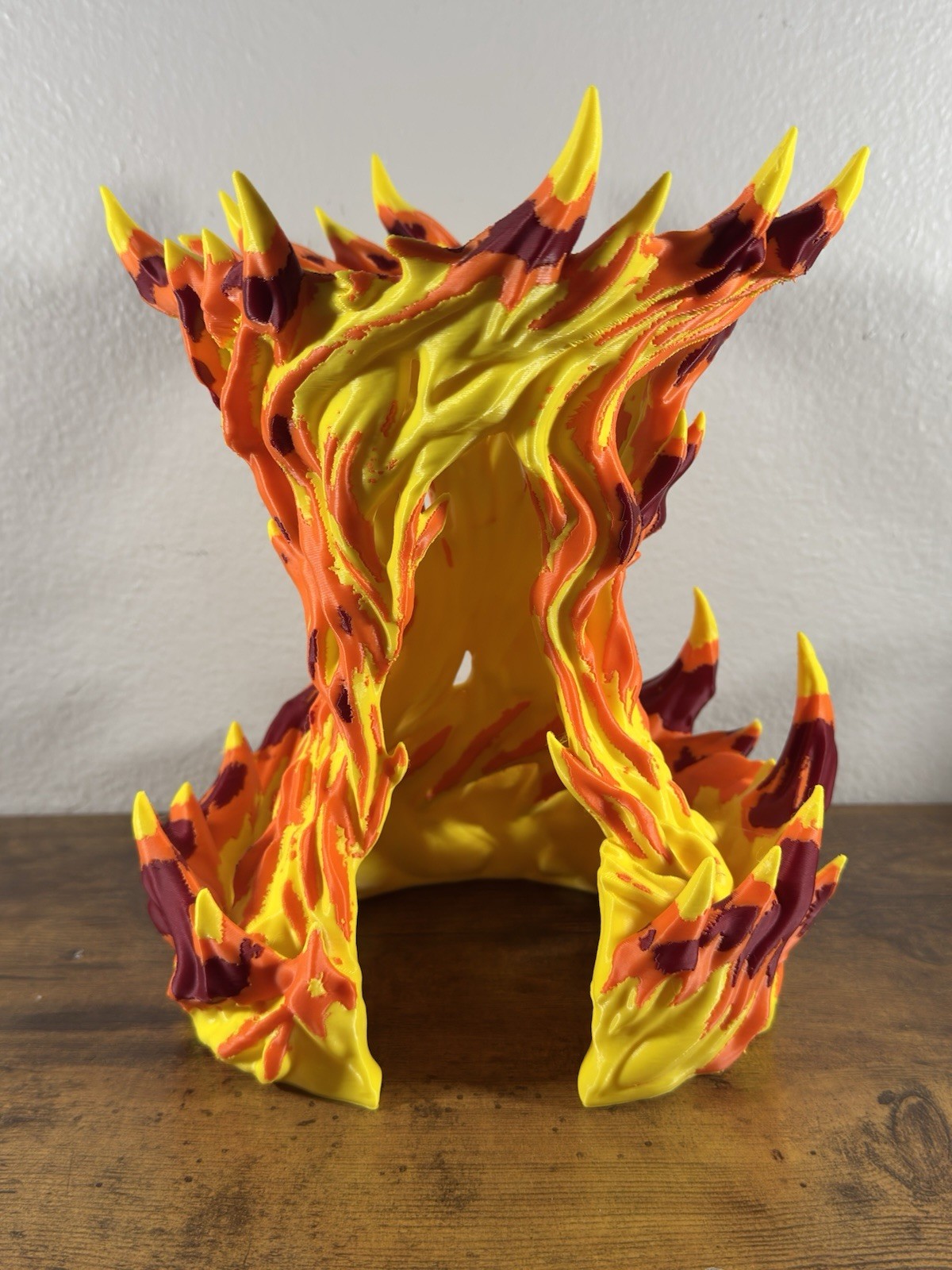 Espositore effetto fuoco diorama stampato in 3D Superpower Fire action figure stand