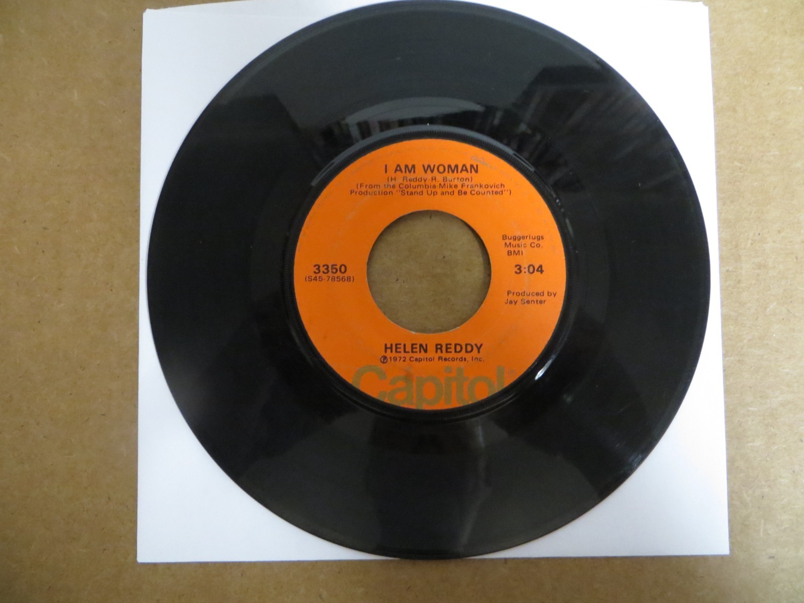 Helen Reddy – I Am Woman - 1972 - Capitol Records 3350 7" Single G+/Generic