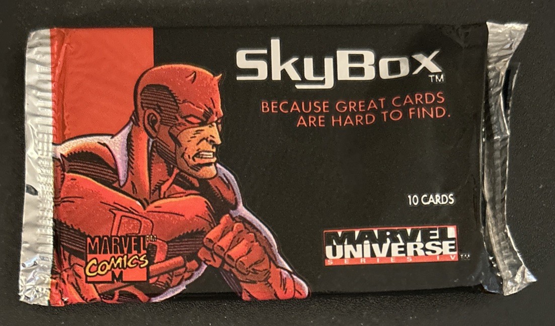 Skybox Marvel Universe Serie 4 1993 (1 Foil Confezione da 10 Carte Daredevil Wrapper)
