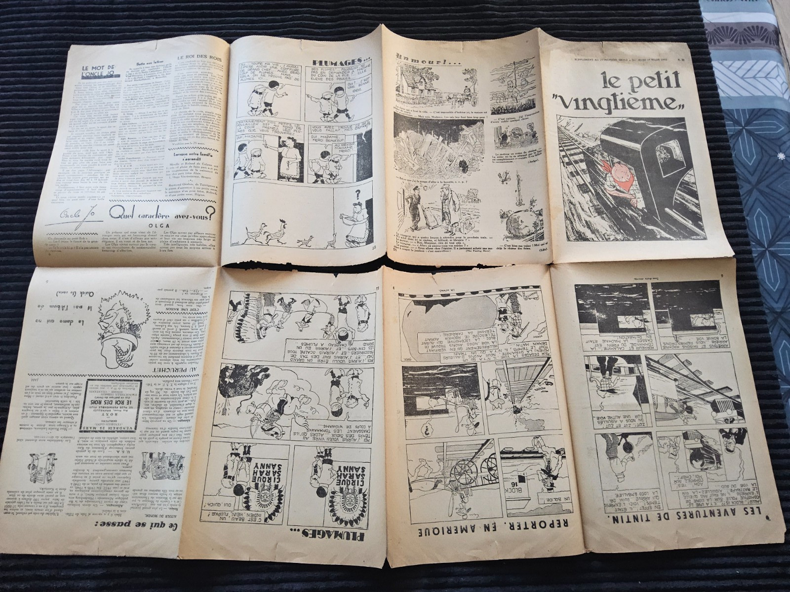 Tintin - Petit Vingtième - Numéro 11 de 1932 Format A1 - Hergé - Amérique