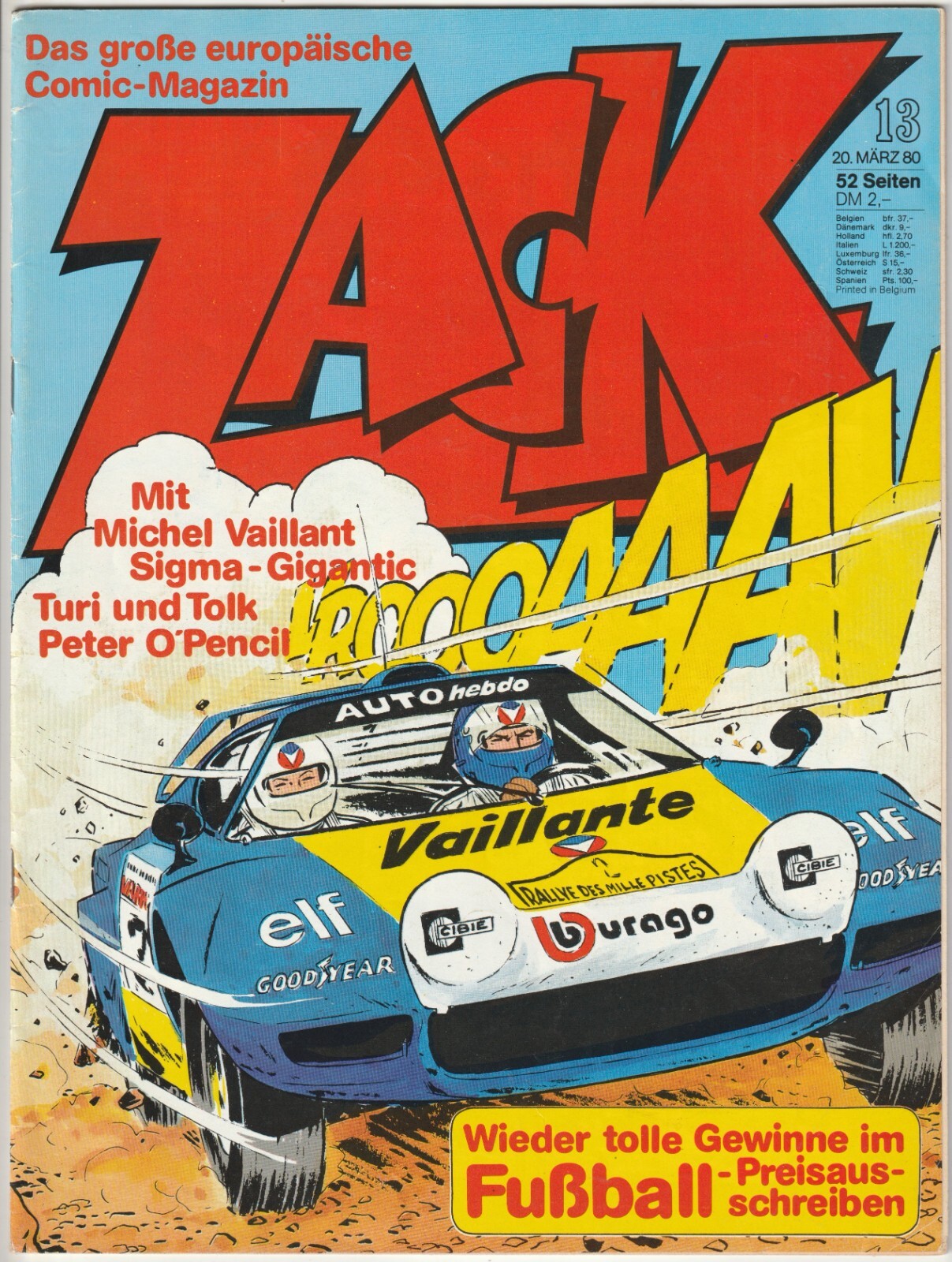 ✪ ZACK #13/1980 Michel Vaillant, casa editrice corallo COMICHEFT Z1/1-