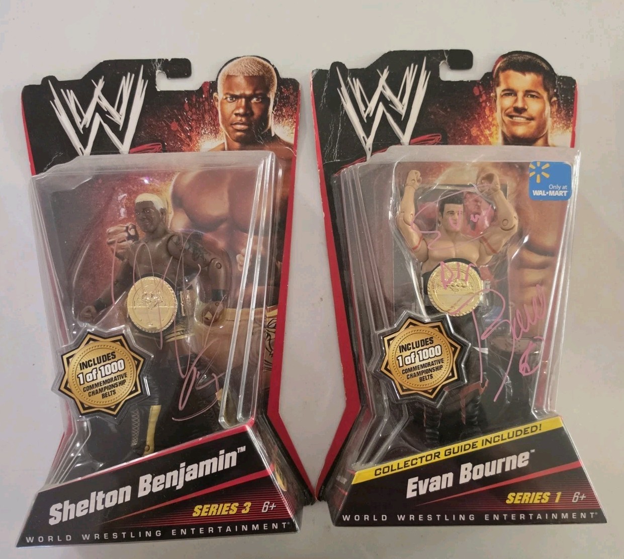 Modellino WWE Shelton Benjamin & Evan Bourne firmato/autografato. 1 di 1000.