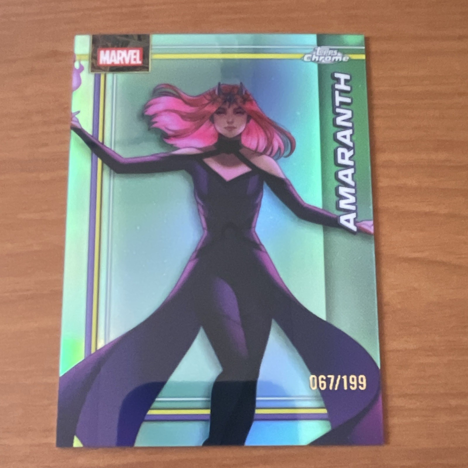 2026 Topps Chrome Marvel Amaranth #004 numero di serie 067/199 