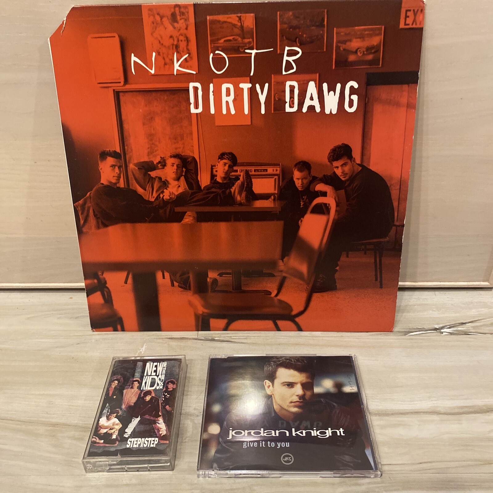Jordan Knight/NKOTB 3 LOT- IMPORT Give It You Step By Step Tape Dirty Dawg 12”
