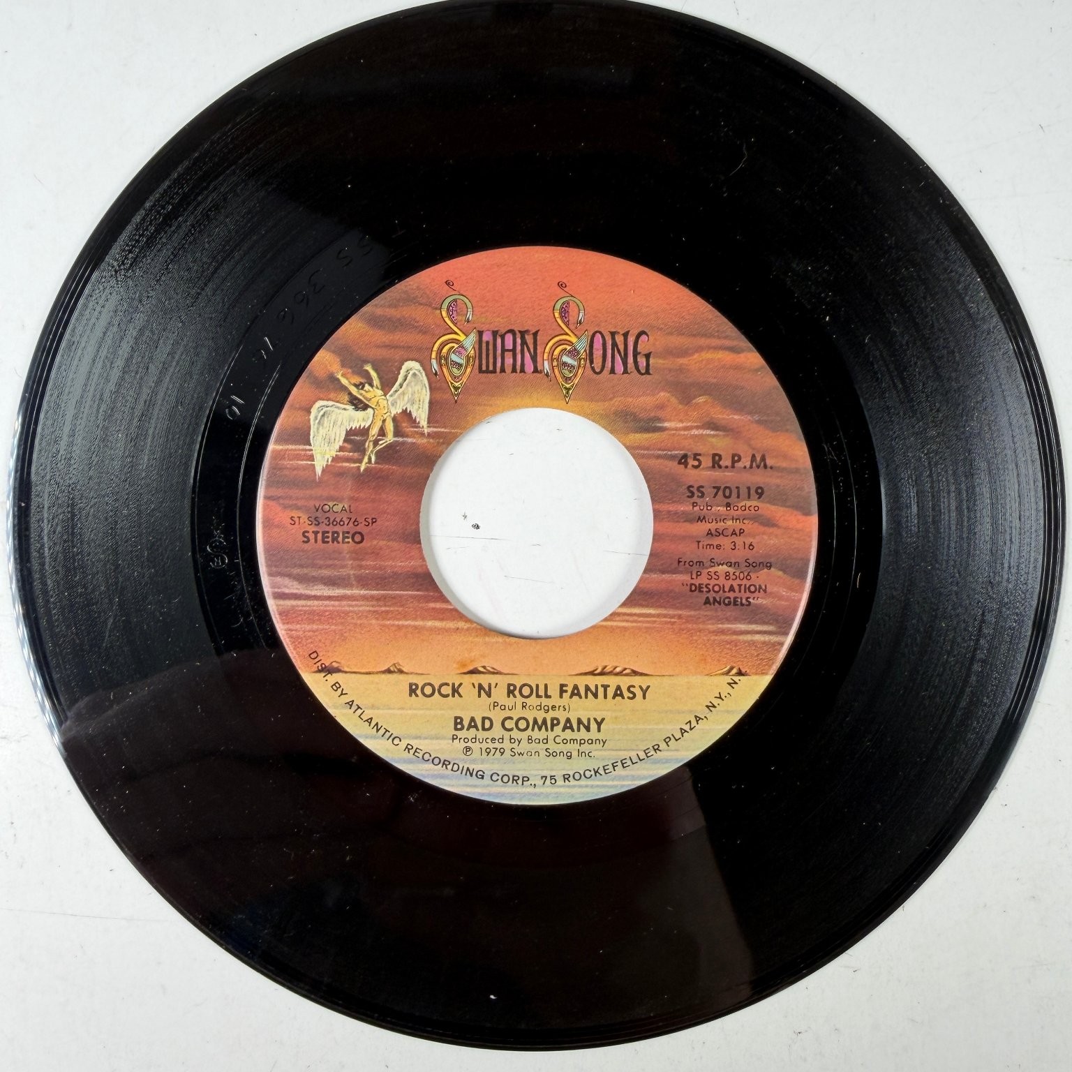 Bad Company – Rock 'N' Roll Fantasy 7" Single 1979 Swan Song Hard Rock 45 RPM