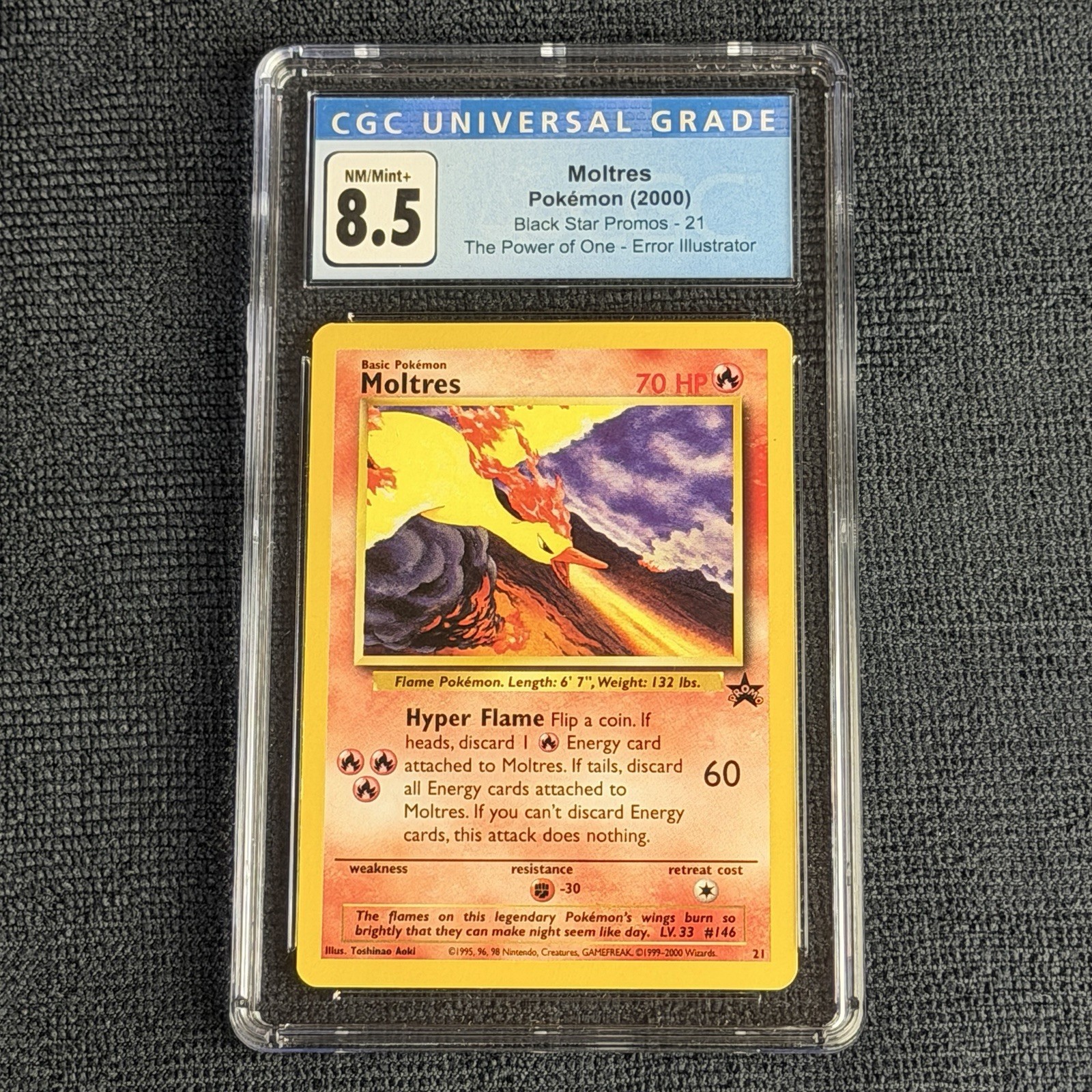 Pokemon Moltres Black Star Promo #21 CGC 8.5 NM/M+ 2000 TCG Pokemon League WOTC