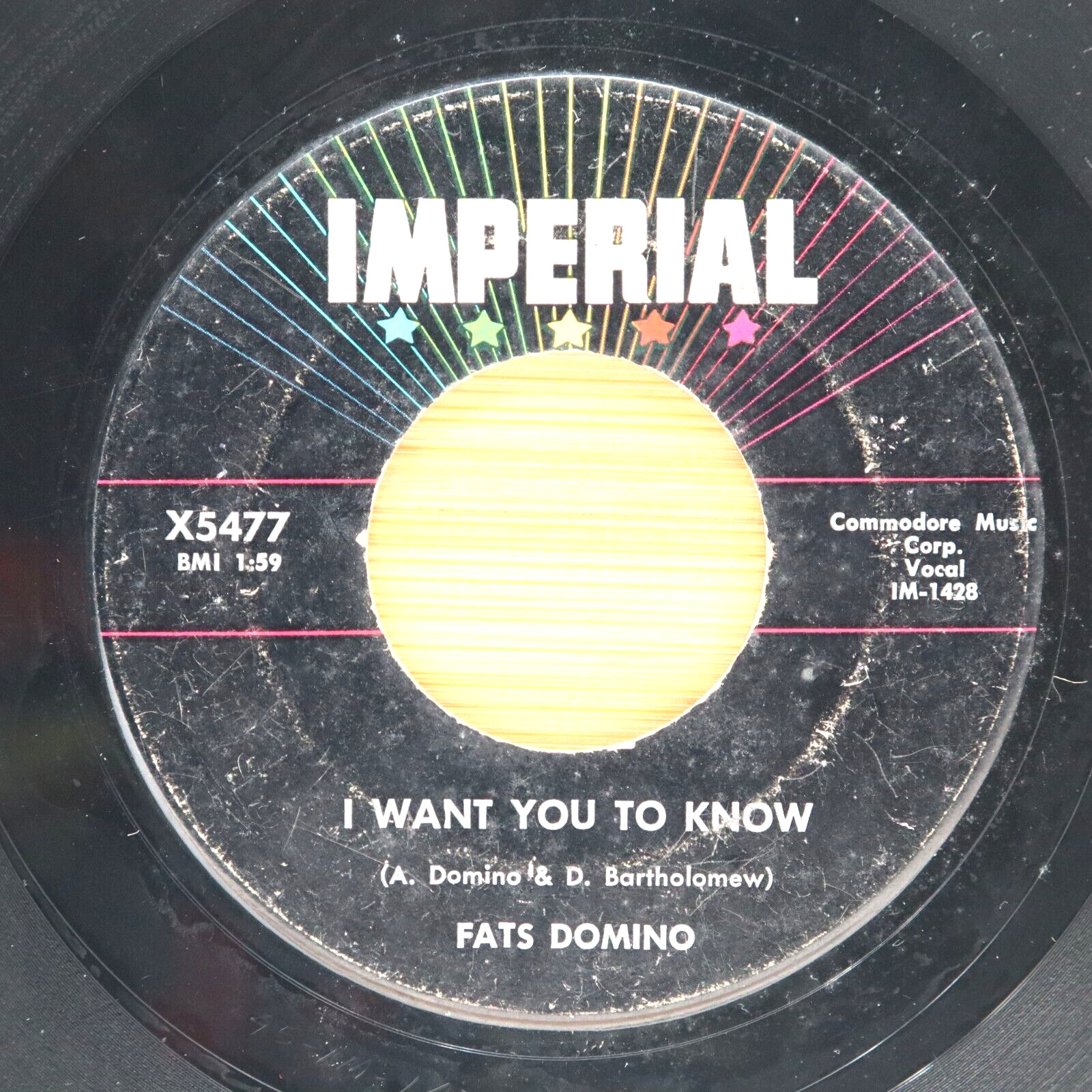 FATS DOMINO - I WANT YOU TO KNOW / THE BIG BEAT - SOUL 45 IMPERIAL