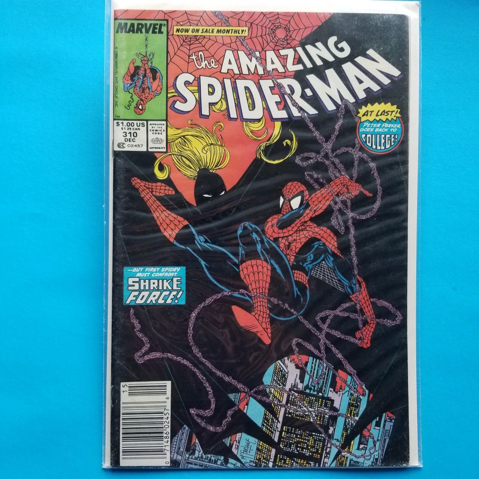 Marvel The Amazing Spider-Man numero fumetto #310 dicembre Peter Parker College