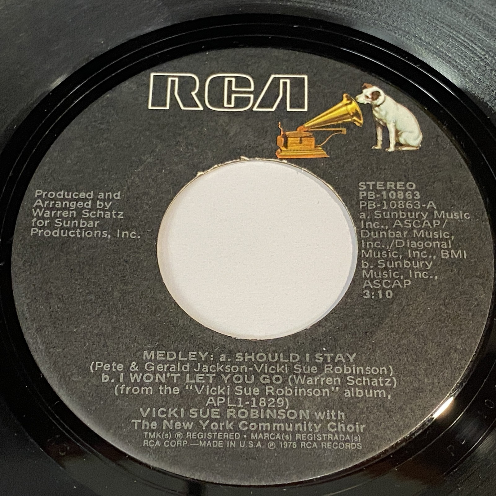 Vicki Sue Robinson: Medley/Lovin Me 45 - RCA - Disco