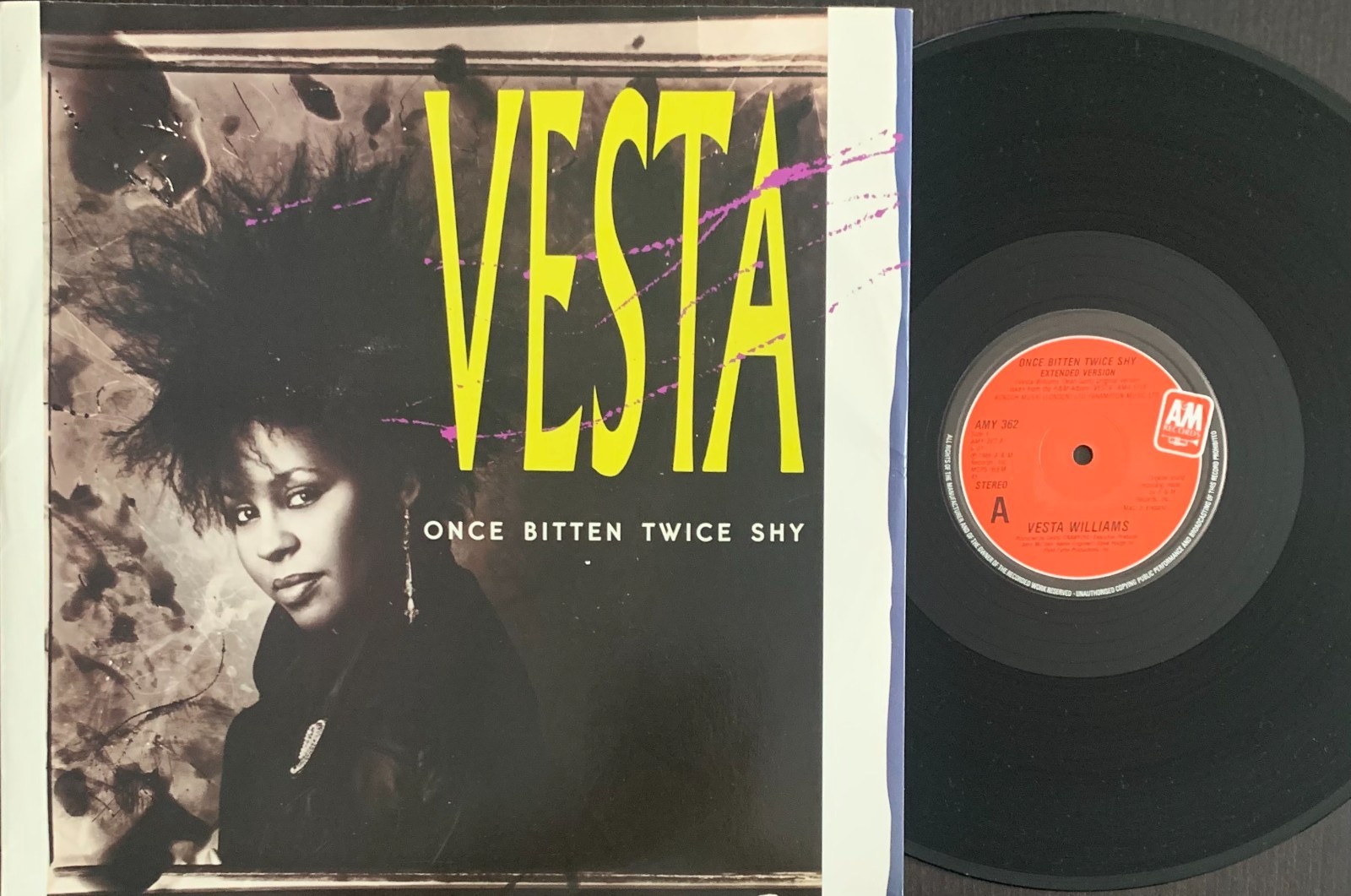 VESTA WILLIAMS ONCE BITTEN TWICE SHY 12" SINGLE VINYL UK 1986 AMY 362 NM RECORD