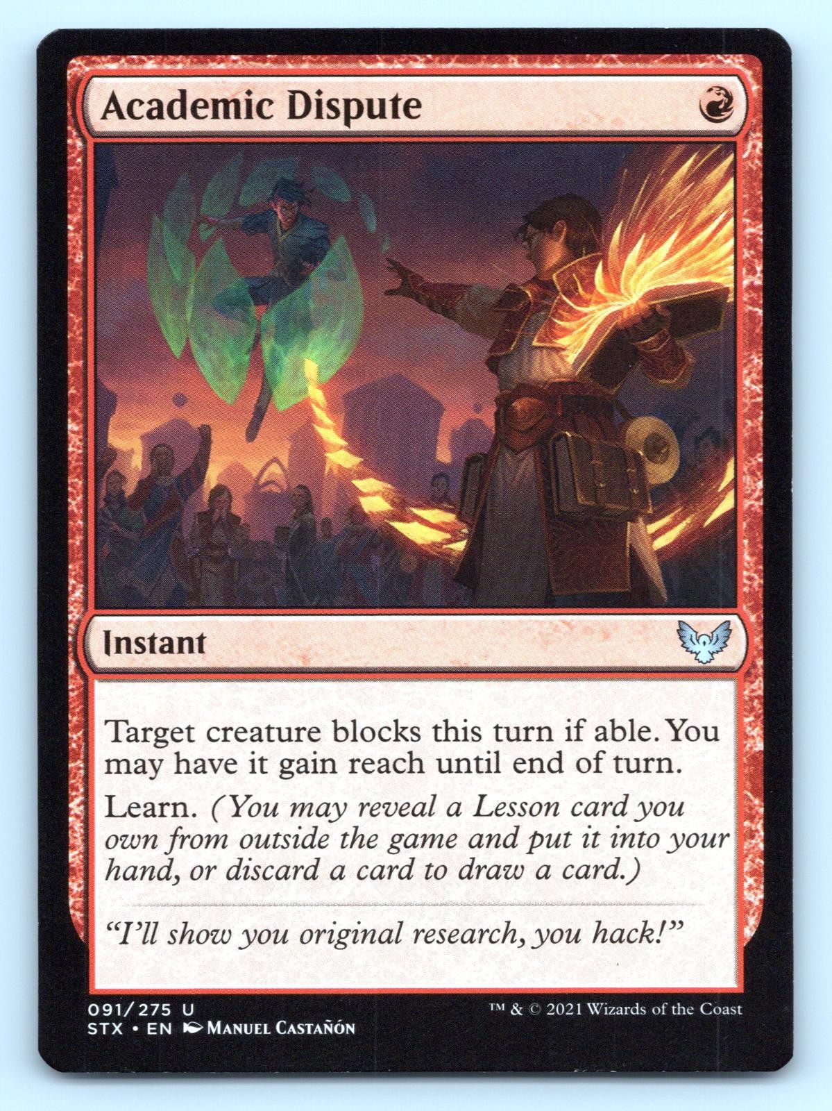 Academic Dispute 91 Uncommon Strixhaven: School of Mages Magic: The Gathering quasi nuovo