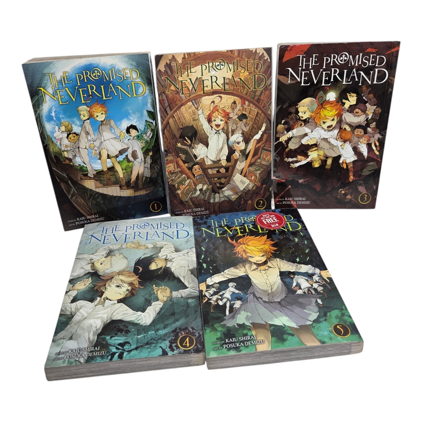 The Promised Neverland Manga Volumi 1-5 Inglese Vol 1, 2, 3, 4, 5 Libro Lotto