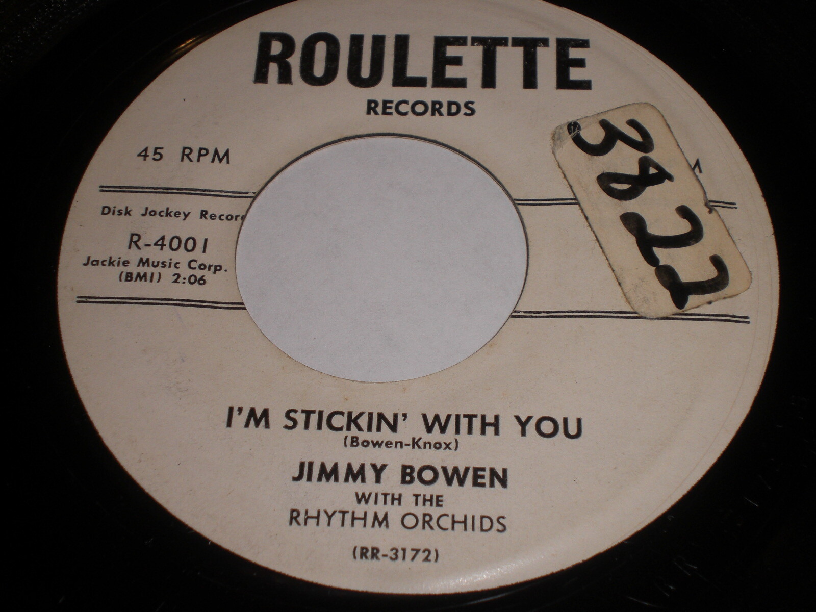 Jimmy Bowen - I'm Stickin' With You / Ever Lovin' Fingers 45 - Roulette Records