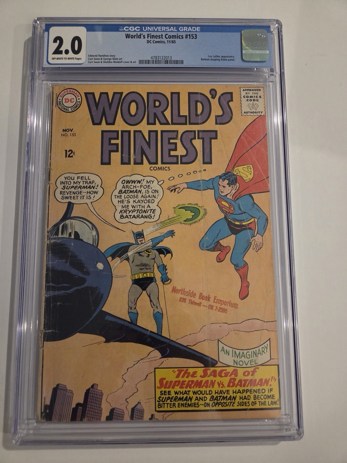 World's Finest Comics #153 CGC 2.0 Batman schiaffeggia Robin Panel