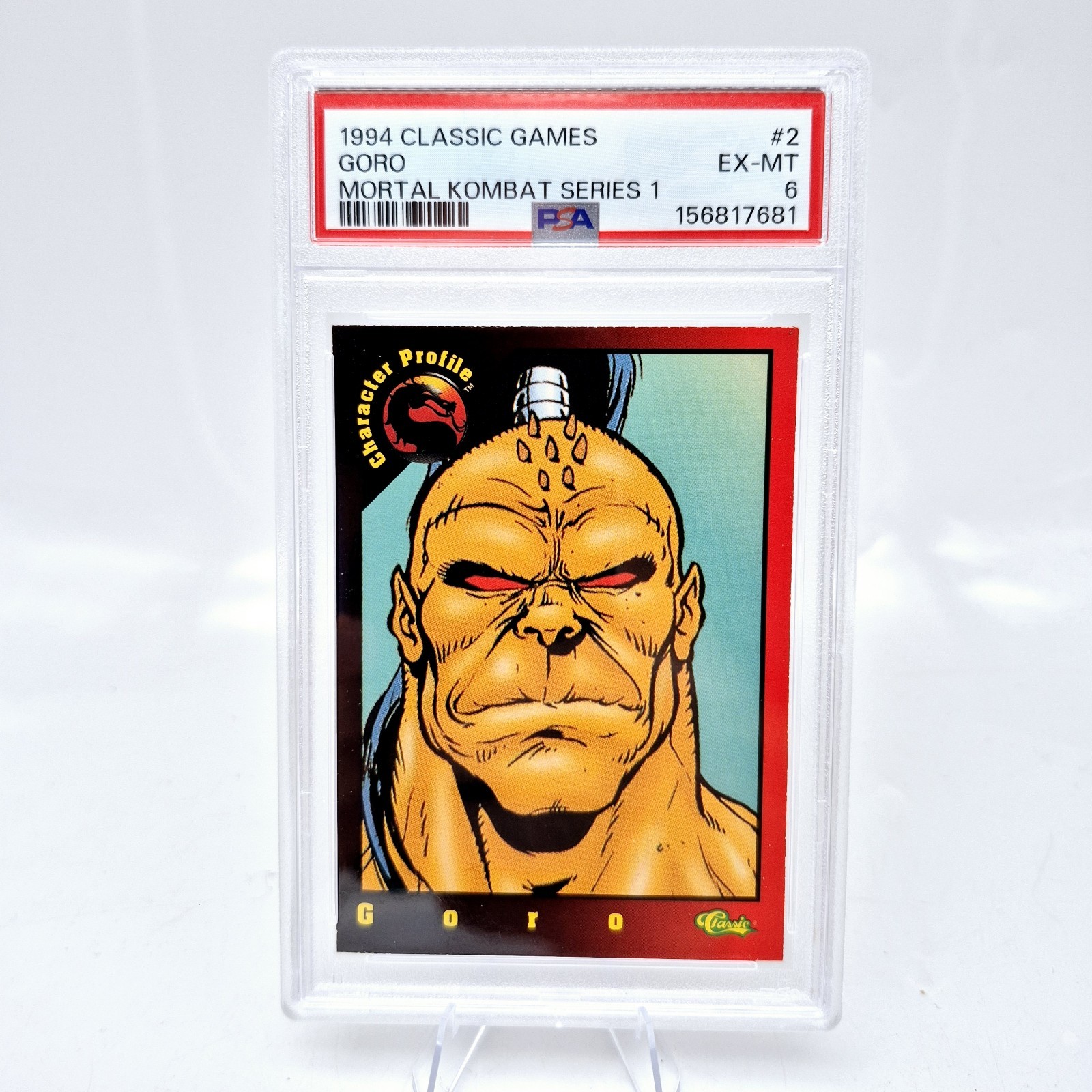 Carta Rookie 1994 Mortal Kombat Goro #2 PSA 6 Serie 1