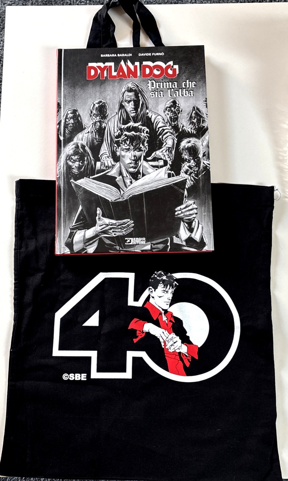 DYLAN DOG-PRIMA CHE SIA L’ALBA Libro+ SHOPPER autografato da  Baraldi e  Furnò
