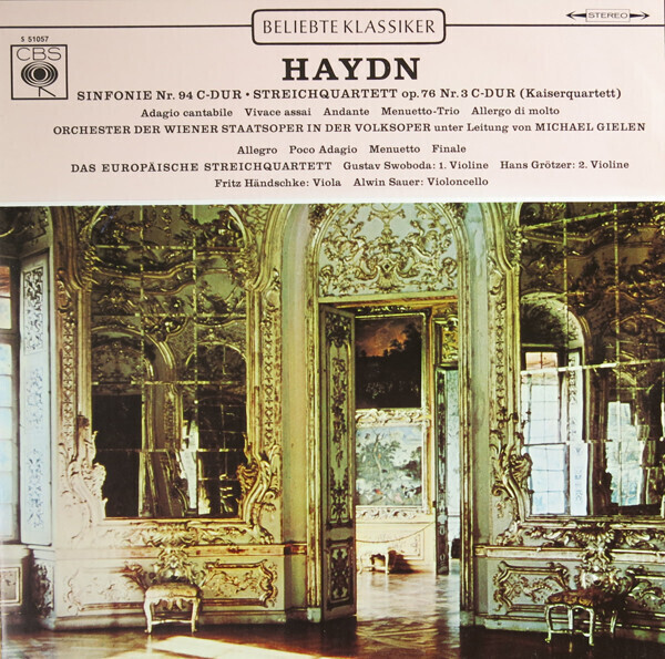 Joseph Haydn Sinfonie 94 Streichquartett Op. 76 LP CBS Vinyl 33 Giri NEAR MINT