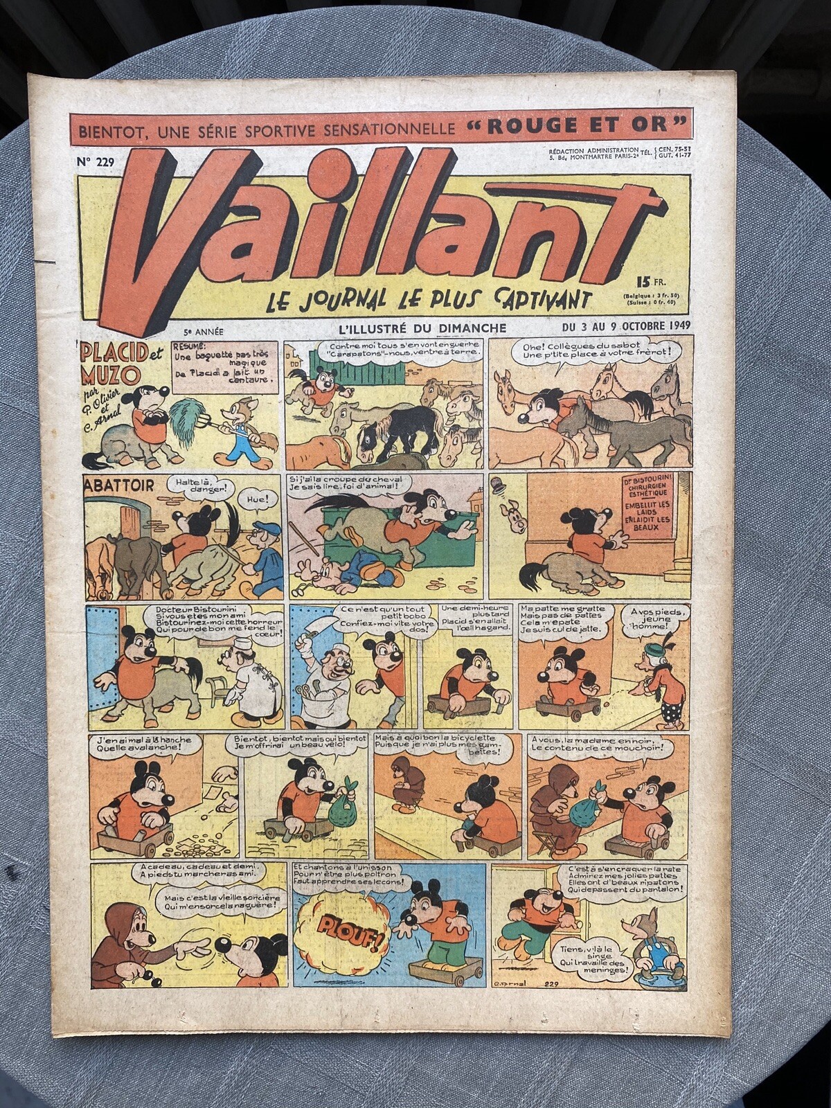 Vaillant Il Giornale Più Coinvolgente N°229 1949 Buone Condizioni