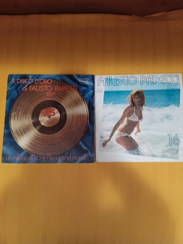 Coppia di Dischi in Vinile Vintage 33 giri Fausto Papetti