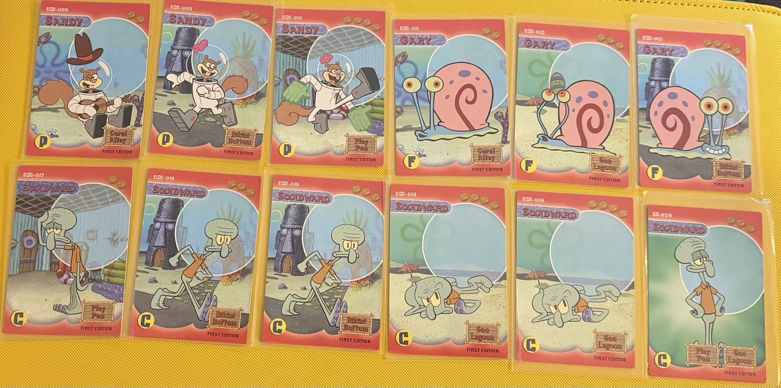 2003 UD SPONGEBOB SQUAREPANTS AQUATIC AMIGOS 12 Card Lot Sandy, Gary, Squidward
