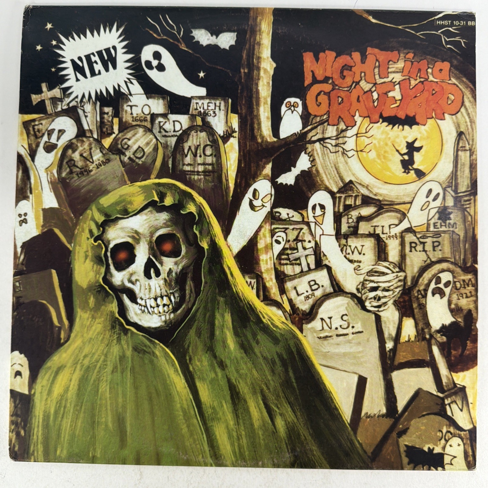 Halloween LP record Night in a graveyard Scary Sound Eff HHST 10-31 BB NM!🔥🔥