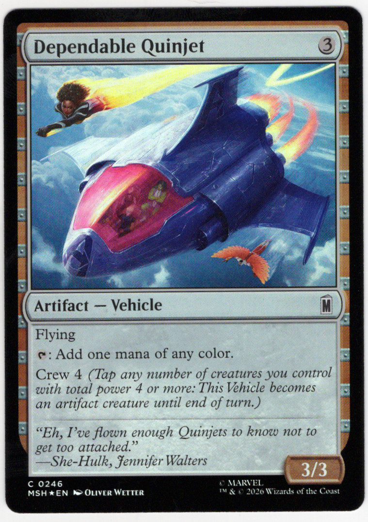 Dependable Quinjet 0246 (FOIL) Marvel Super Heroes (MSH) MTG NM/M