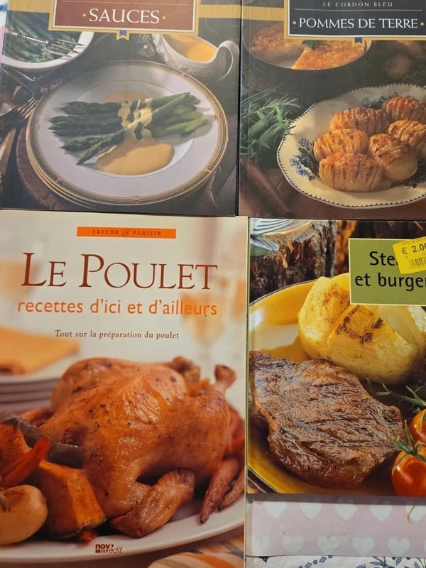 Livres recettes poulet viandes pommes de terre sauces steak Burger cuisine