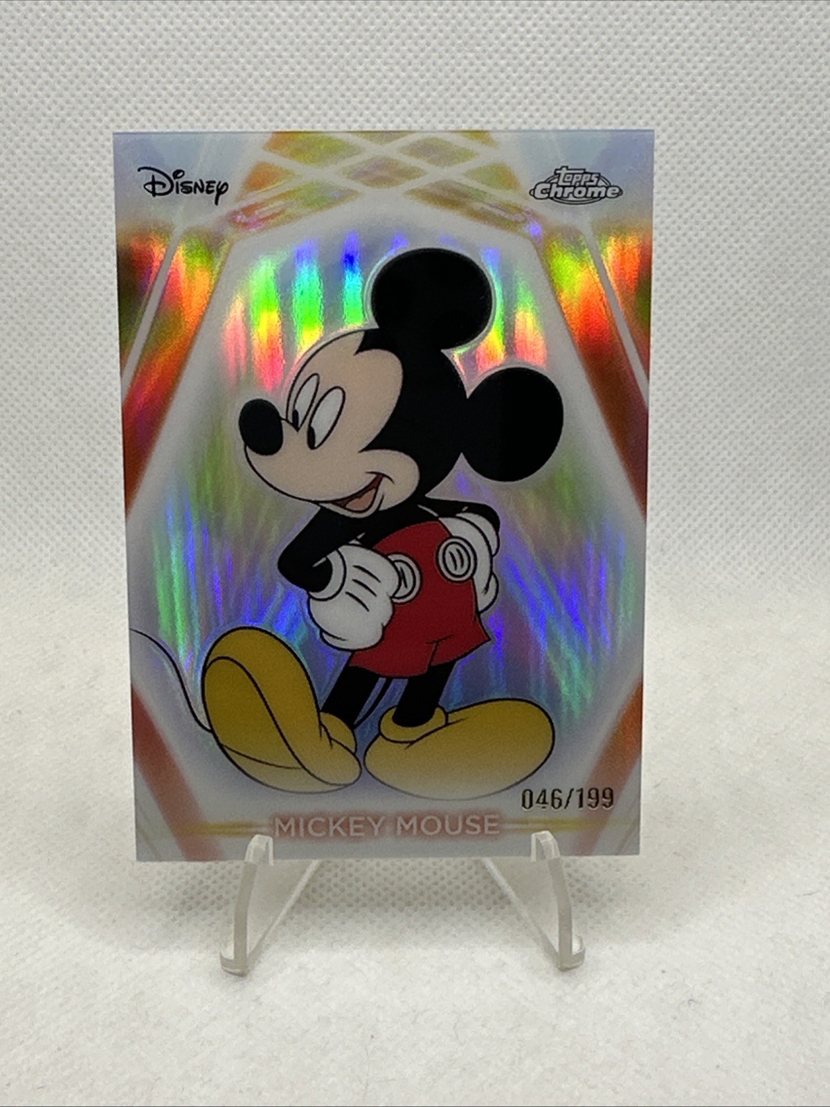 2026 Topps Chrome Disney Neon #CNE-200 Topolino /199 (rifrattore)