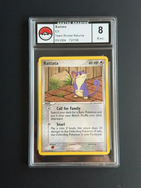 Rattata Team Rockets Returns  72/109 2004 EN akatsu Grading 8