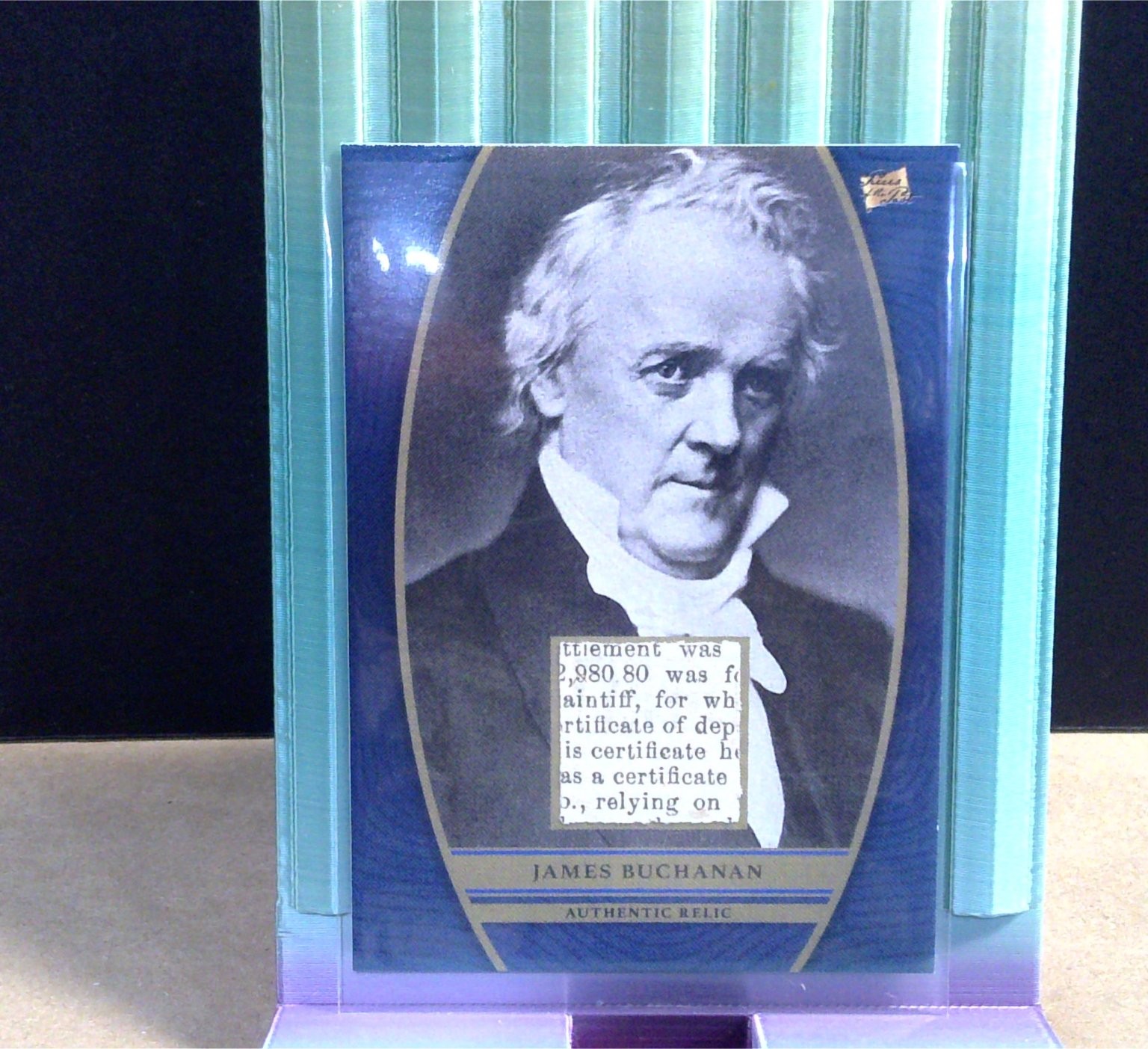 Reliquia presidenziale James Buchanan 2014 archivio Renon documento VSR-JB