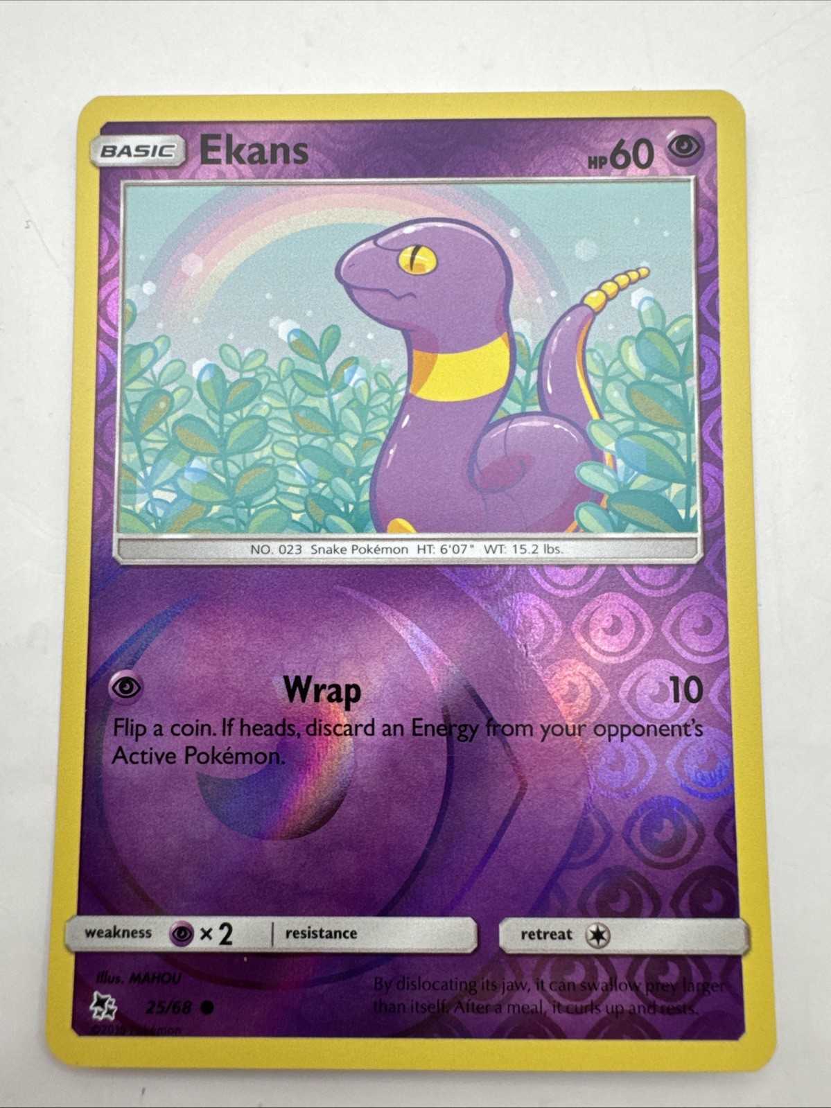 Pokemon - Ekans 25/68 - Hidden Fates - Reverse Holo - Near Mint Custom Order