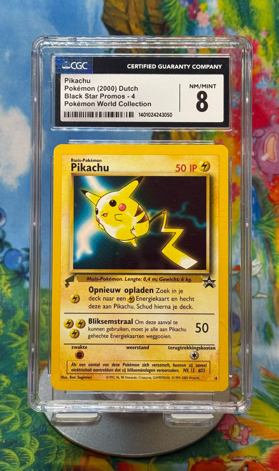 Pikachu #4 Stella Nera Promo Pokémon Collezione Mondo Olandese 2000 CGC 8